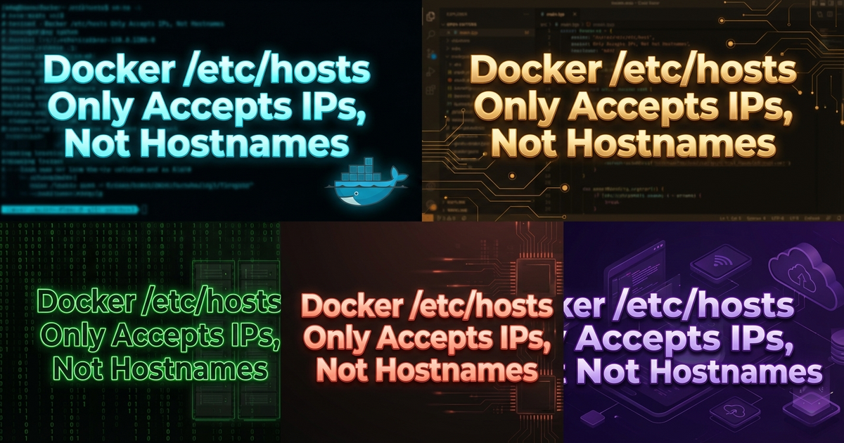 Docker /etc/hosts Only Accepts IPs, Not Hostnames