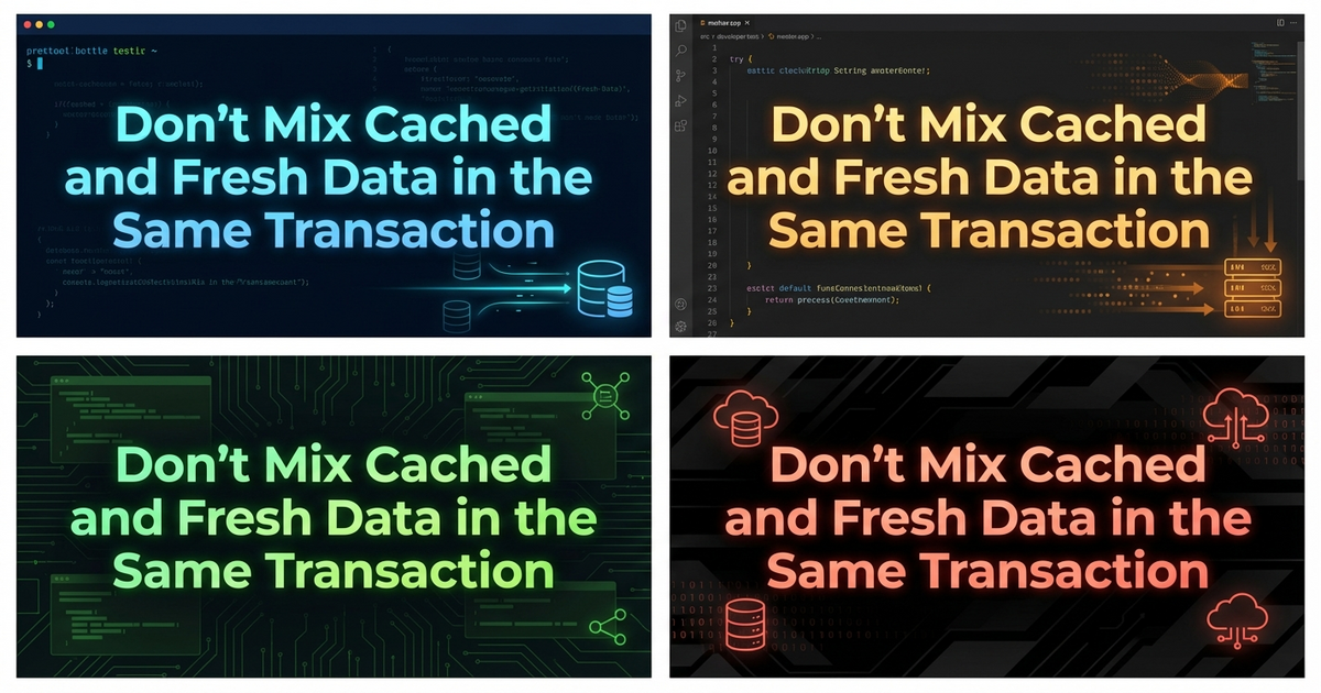 Don’t Mix Cached and Fresh Data in the Same Transaction