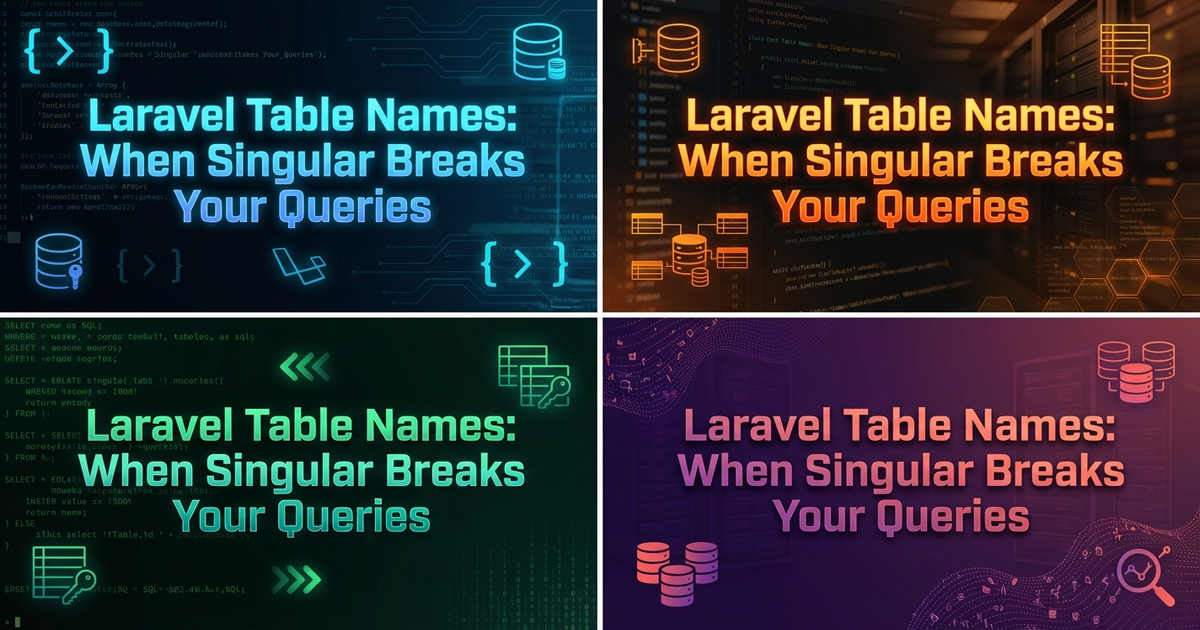 Laravel Table Names: When Singular Breaks Your Queries
