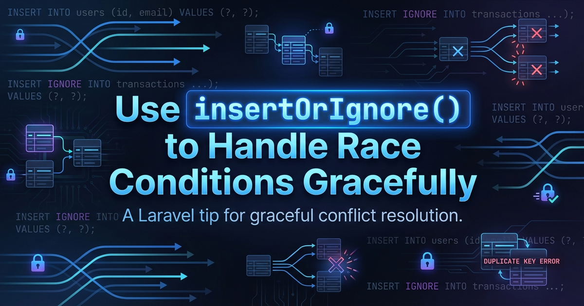 Use insertOrIgnore() to Handle Race Conditions Gracefully